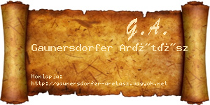 Gaunersdorfer Arétász névjegykártya